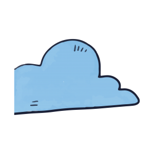 卡通蓝色蘑菇云